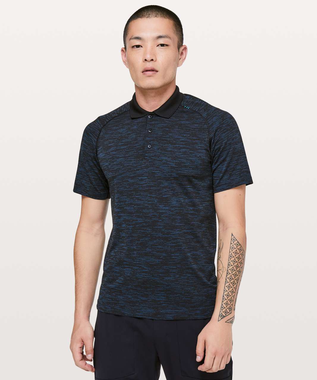 Lululemon Metal Vent Tech Polo - Amalfi Blue / Black