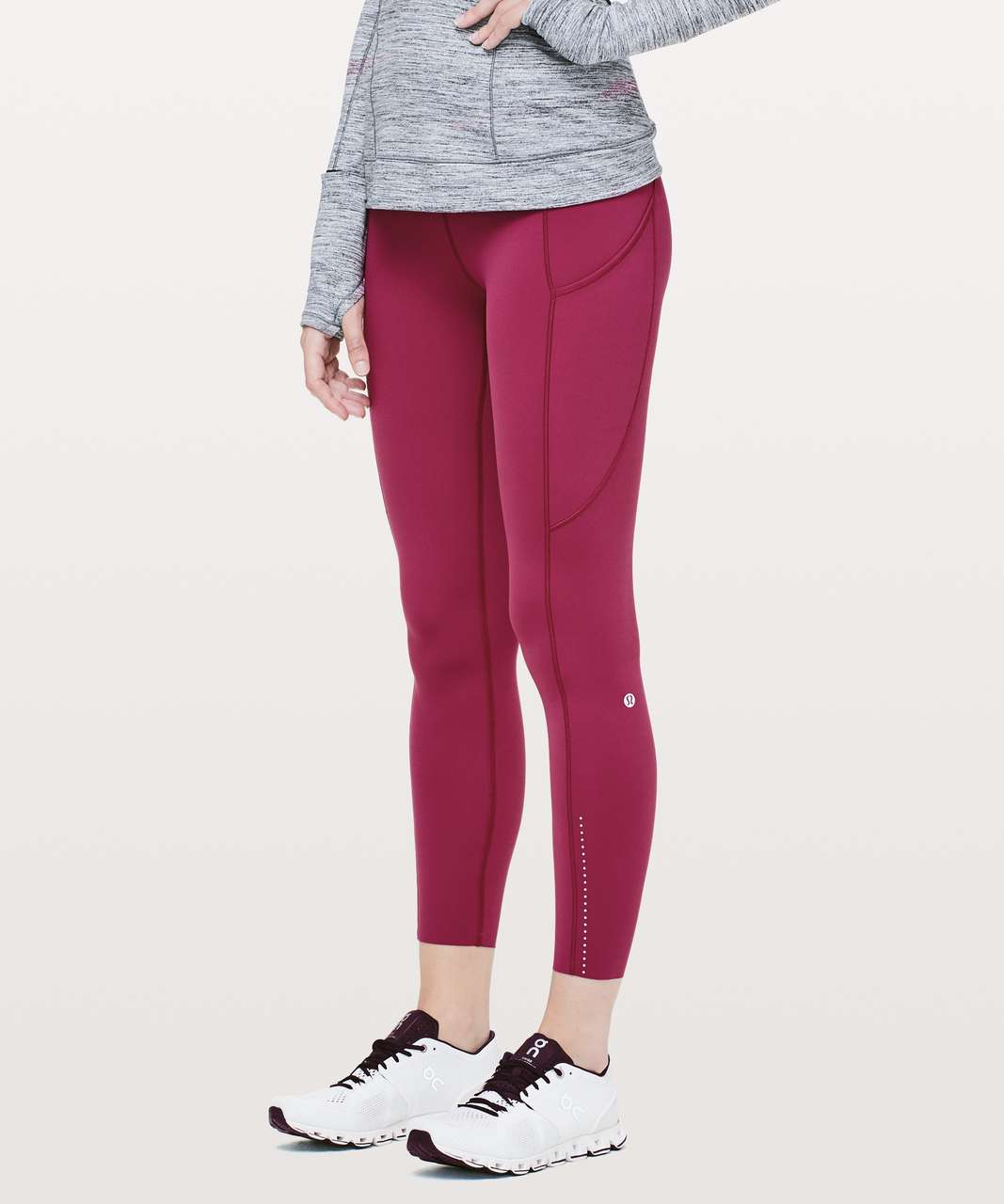 Lululemon Fast & Free 7/8 Tight II *Nulux 25" - Star Ruby