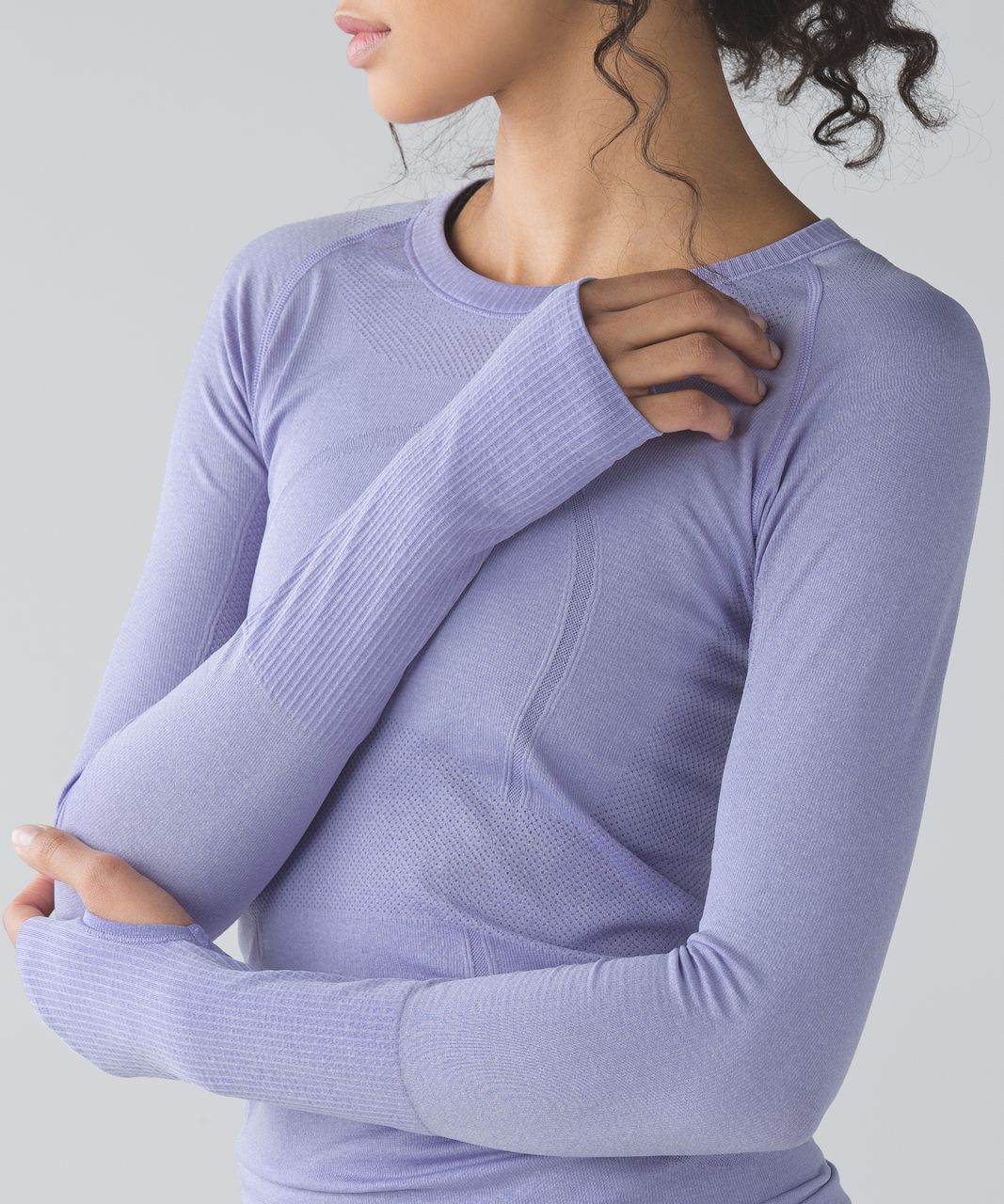 Lululemon Swiftly Tech Long Sleeve Crew Heathered Lilac 9679 4059 