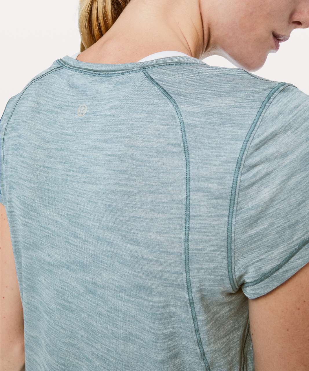 Lululemon Another Mile Short Sleeve - Heathered Slate Blue