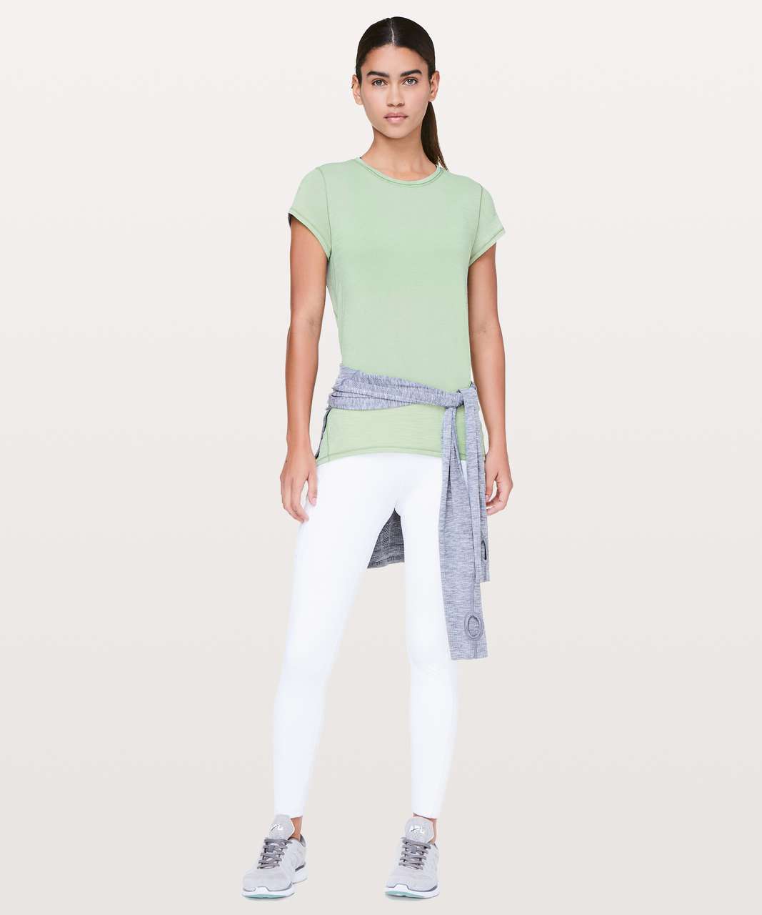 Lululemon Another Mile Short Sleeve - Heathered Opal Green