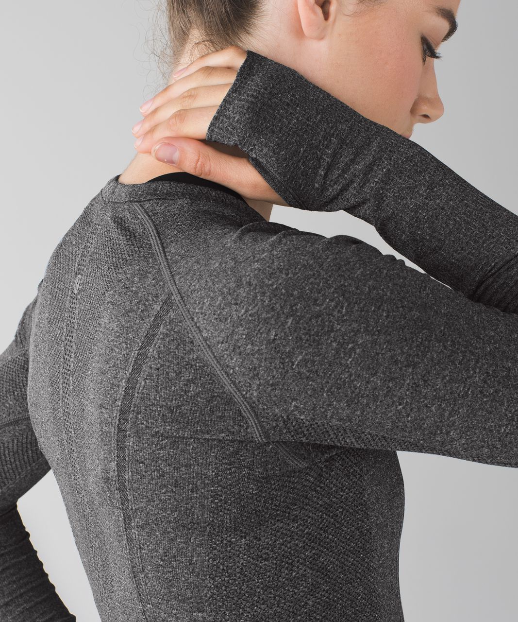 Lululemon Swiftly Tech Long Sleeve Crew - Heathered Black - lulu fanatics