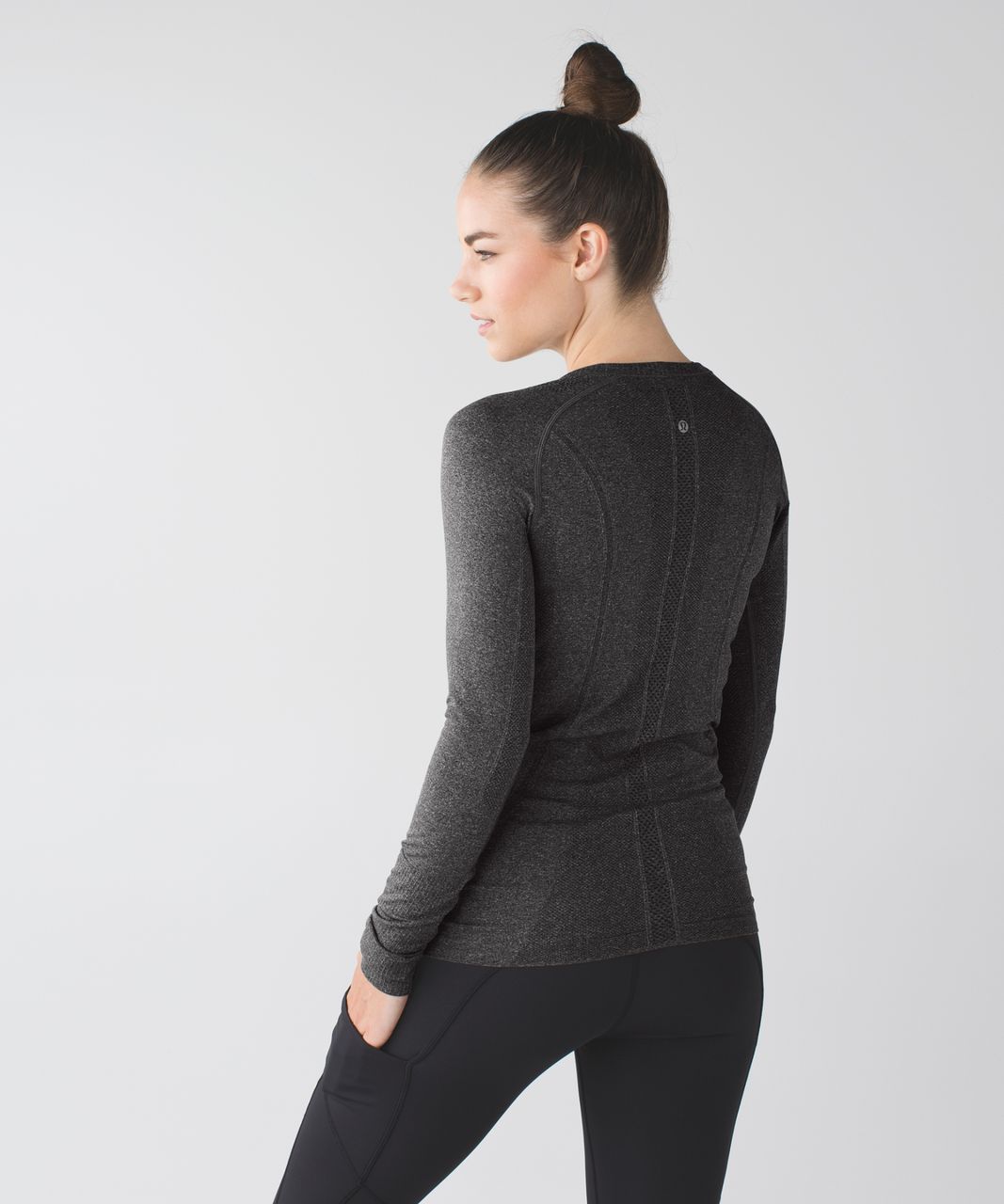 Lululemon Swiftly Tech Long Sleeve Crew - Heathered Black