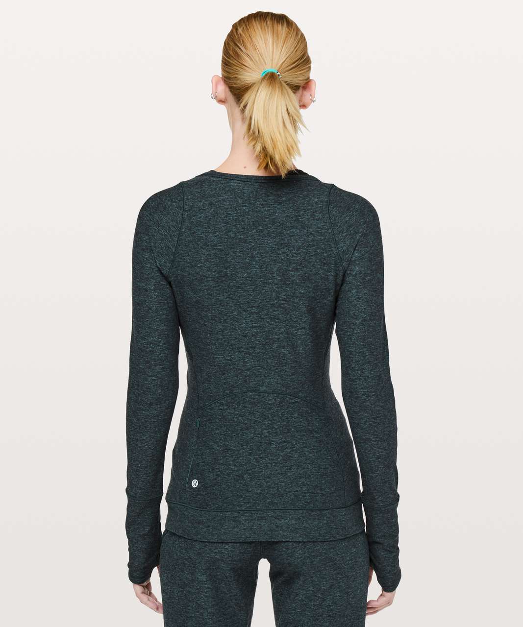 Lululemon Cypress Kiss Long Sleeve - Heathered Green Jasper / Black ...