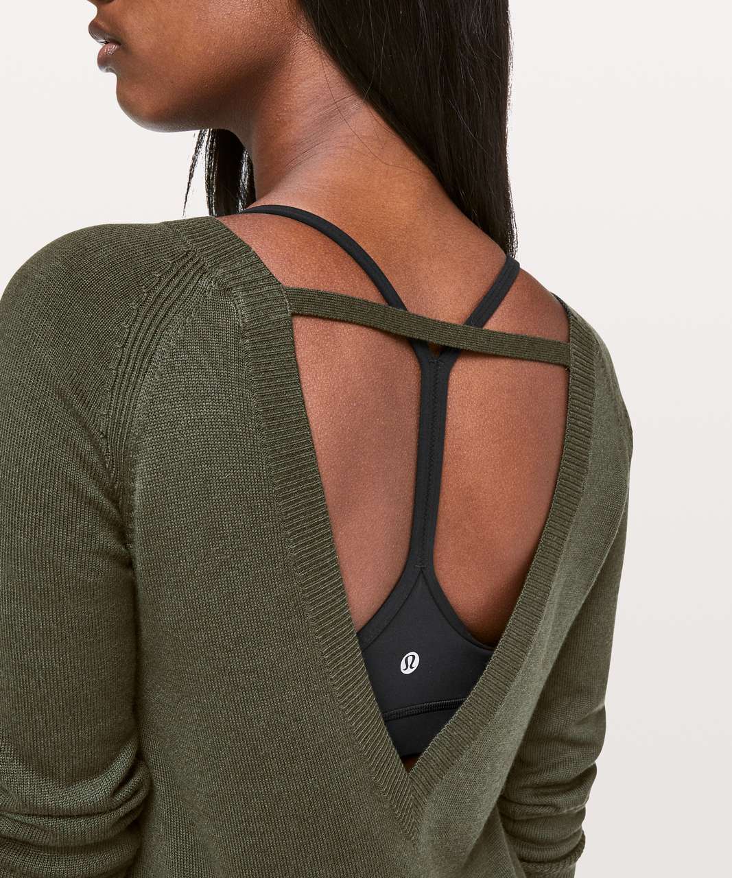 Lululemon Unity Drop Back Sweater - Camo Green