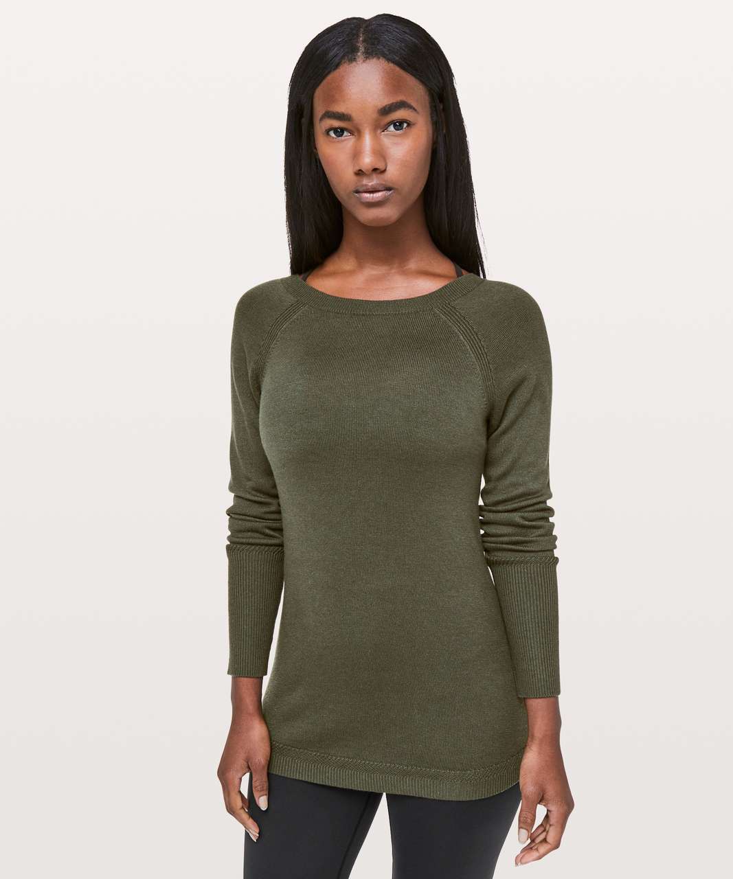 Lululemon Unity Drop Back Sweater - Camo Green - lulu fanatics