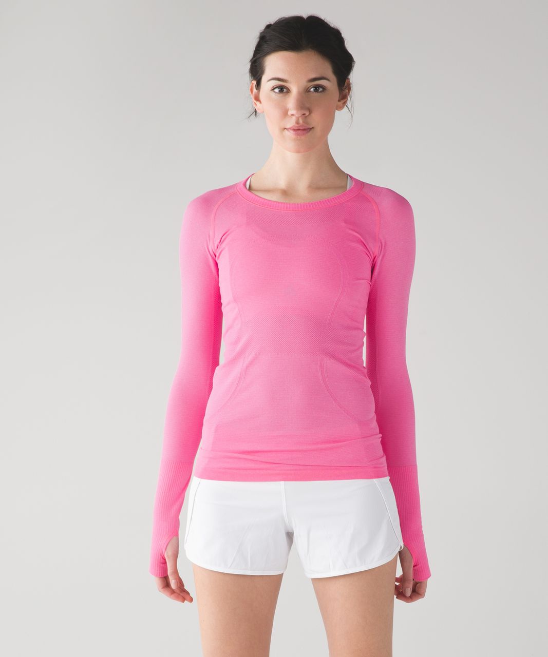 Lululemon Swiftly Tech Long Sleeve Crew - Heathered Neon Pink - lulu  fanatics