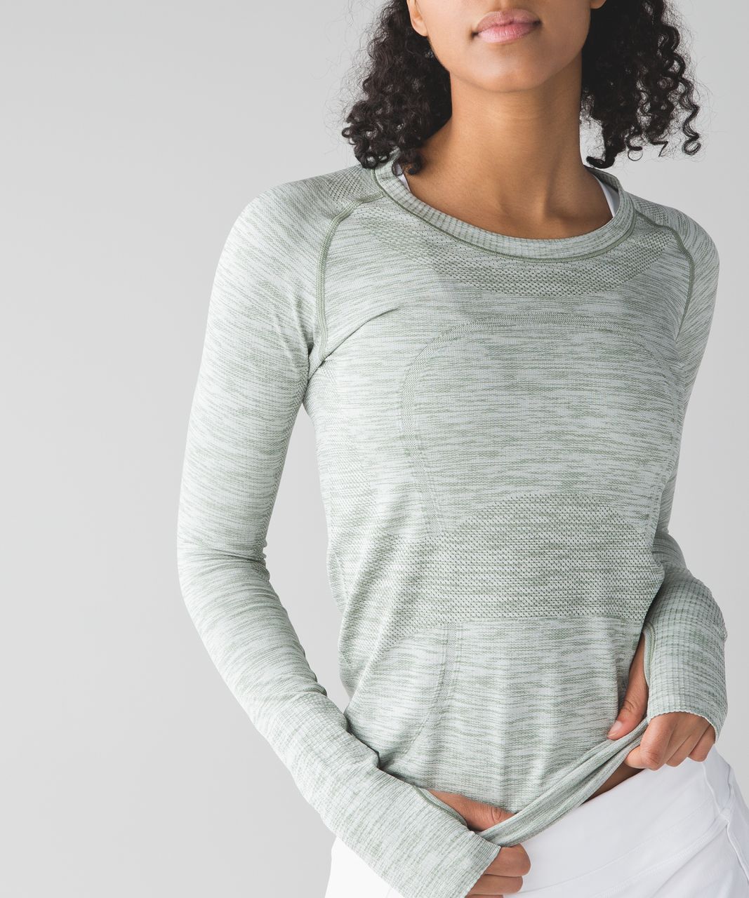 Lululemon Swiftly Tech Long Sleeve Crew - Heathered Desert Olive