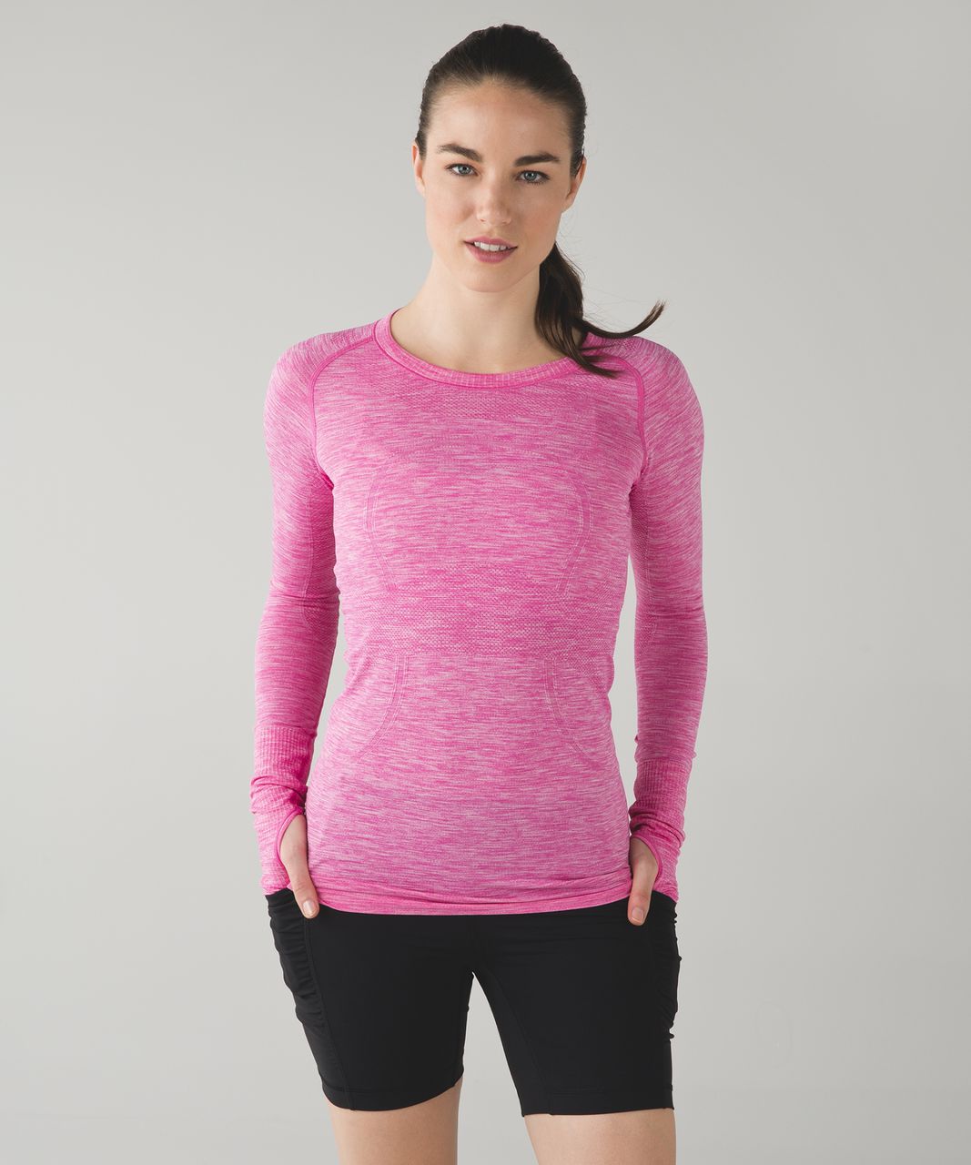 Lululemon Swiftly Tech Long Sleeve Crew - Heathered Pink Paradise