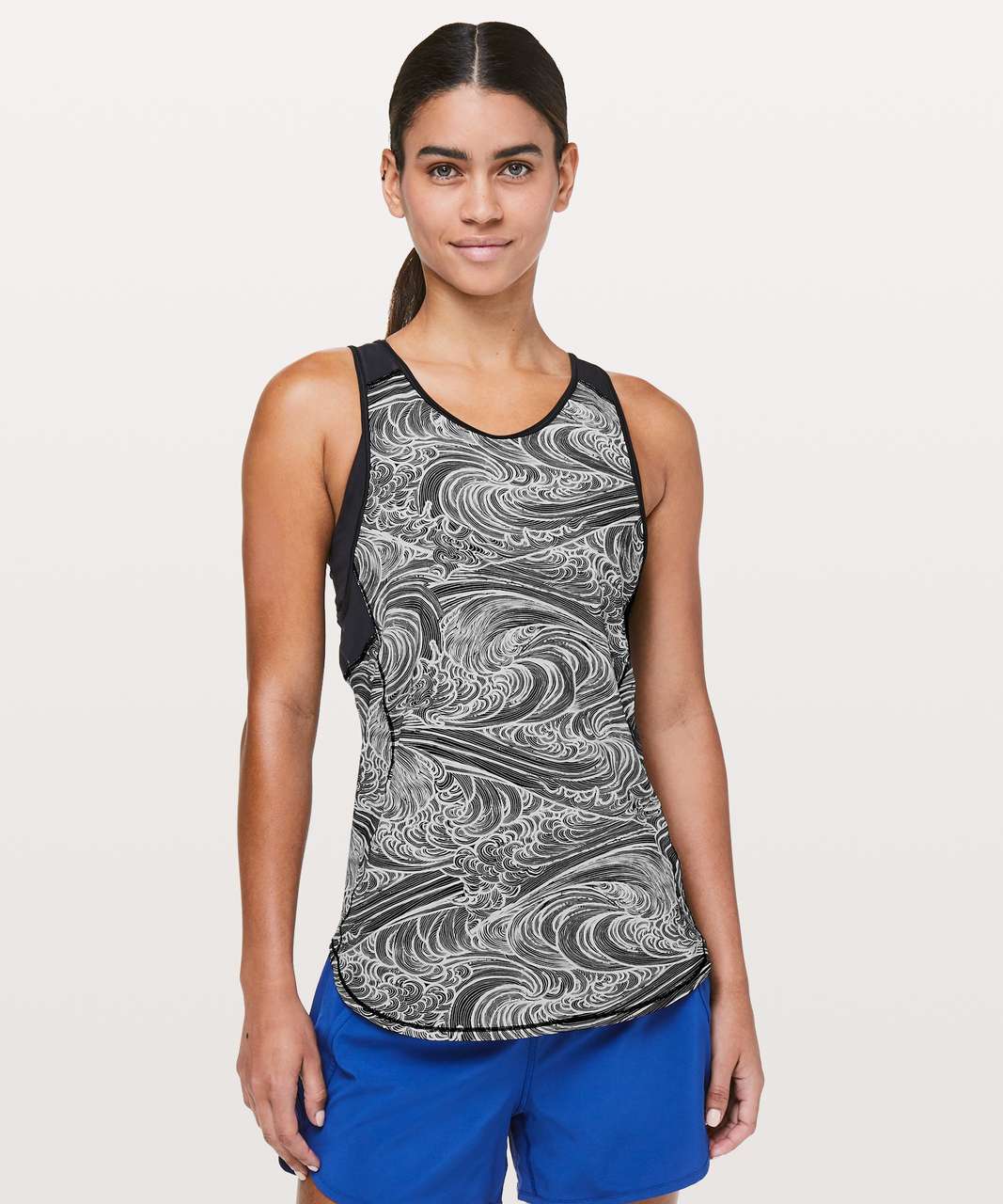 Lululemon Sculpt Tank II *SW - Running Waves Alpine White Black / Black