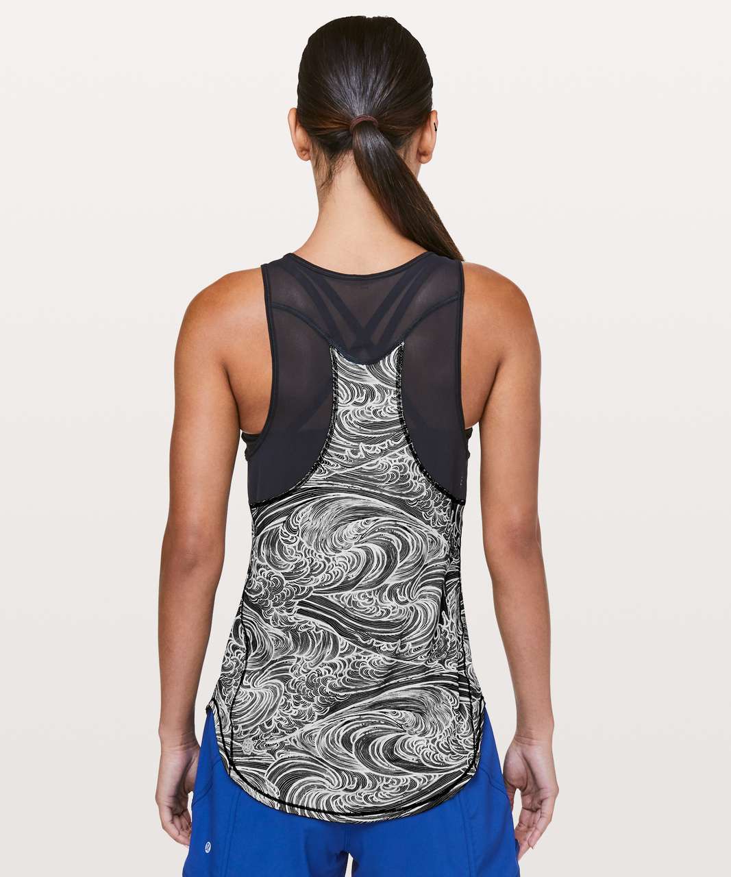 Lululemon Sculpt Tank II *SW - Running Waves Alpine White Black / Black