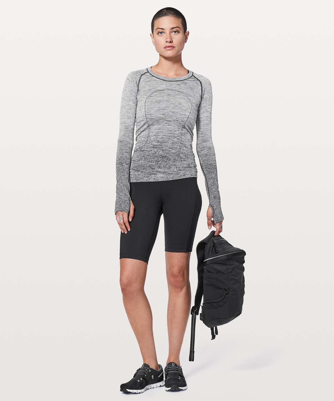 Lululemon Swiftly Tech Long Sleeve - Black Gray Ombré Size 8