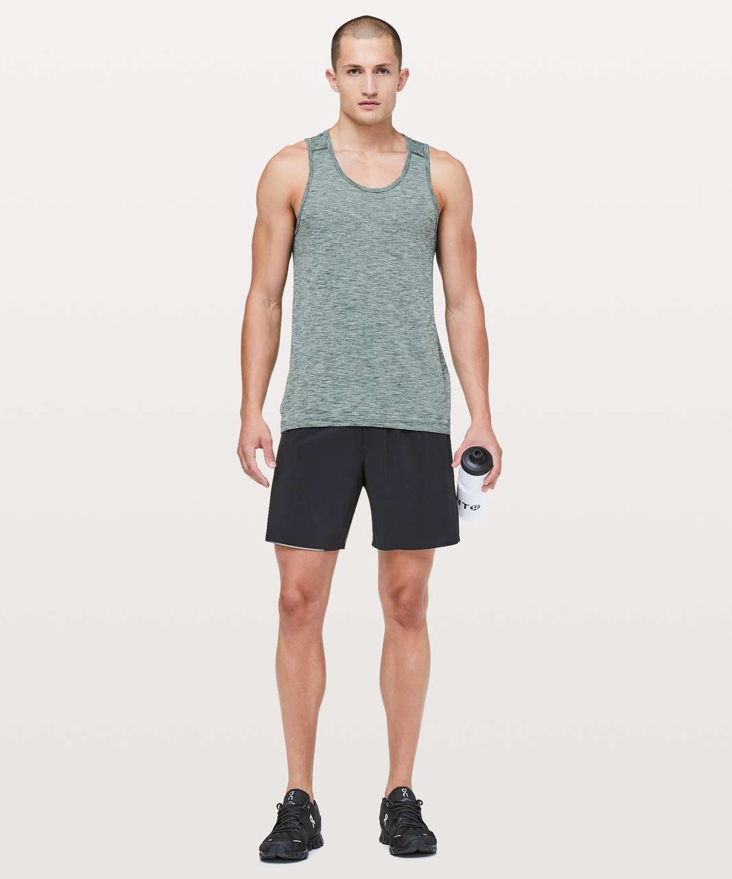 Lululemon Metal Vent Tech Surge Tank - Oxide Green / White