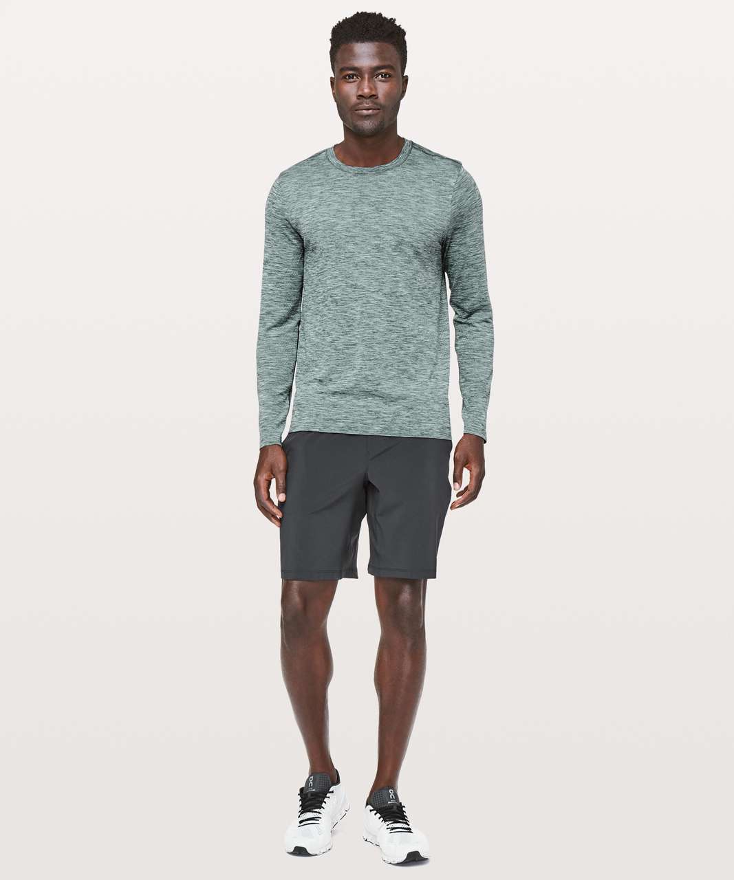 Lululemon Metal Vent Tech Surge Long Sleeve - Oxide Green / White ...