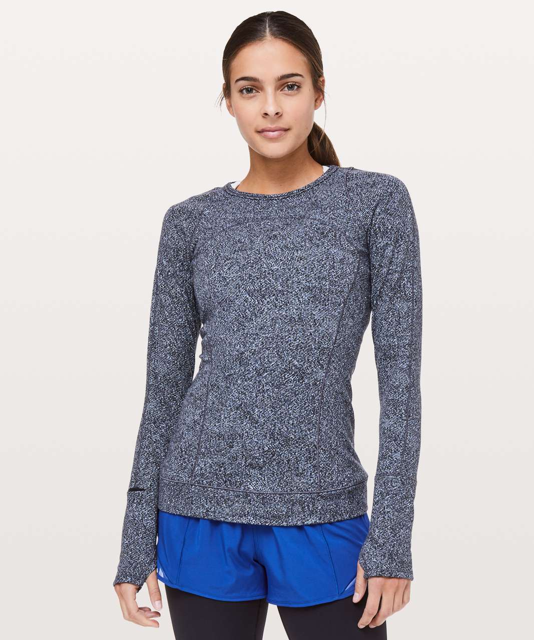 Lululemon Cypress Kiss Long Sleeve - Fusion Jacquard Black Violet Viola ...