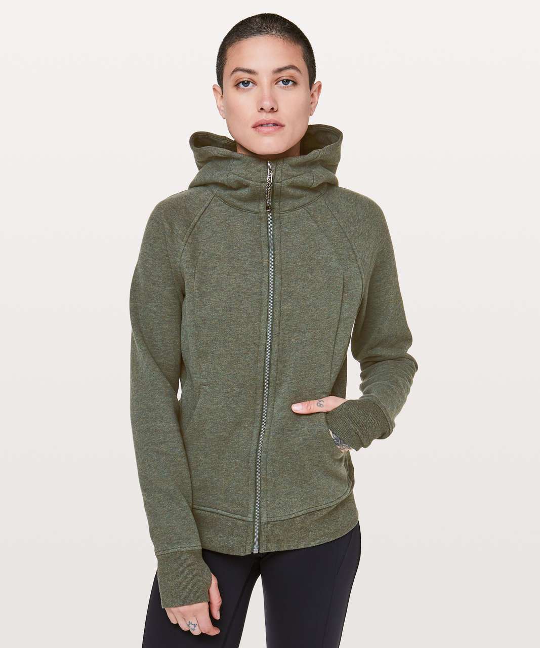 Lululemon Scuba Hoodie *Light Cotton Fleece - Heathered Camo Green - lulu  fanatics