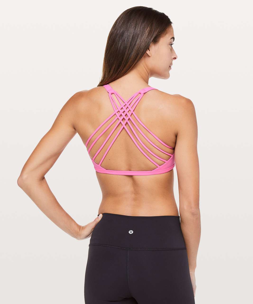 Lululemon Sports Bra 4 Pink Black Cross-Strap Strappy Padded Yoga Multiple  - $38 - From Nina