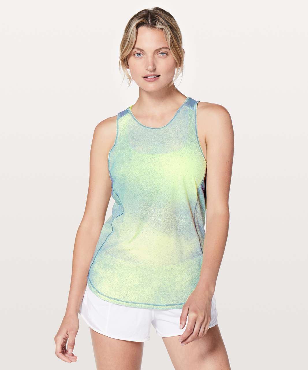 Lululemon Sculpt Tank II - Ocean Spray Fluro Citrus Light Cast / Light Cast