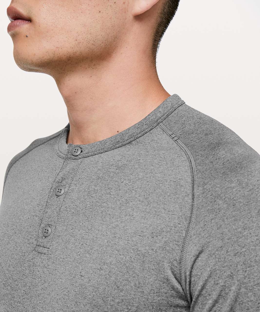 Lululemon Metal Vent Tech Long Sleeve Henley - Black / White