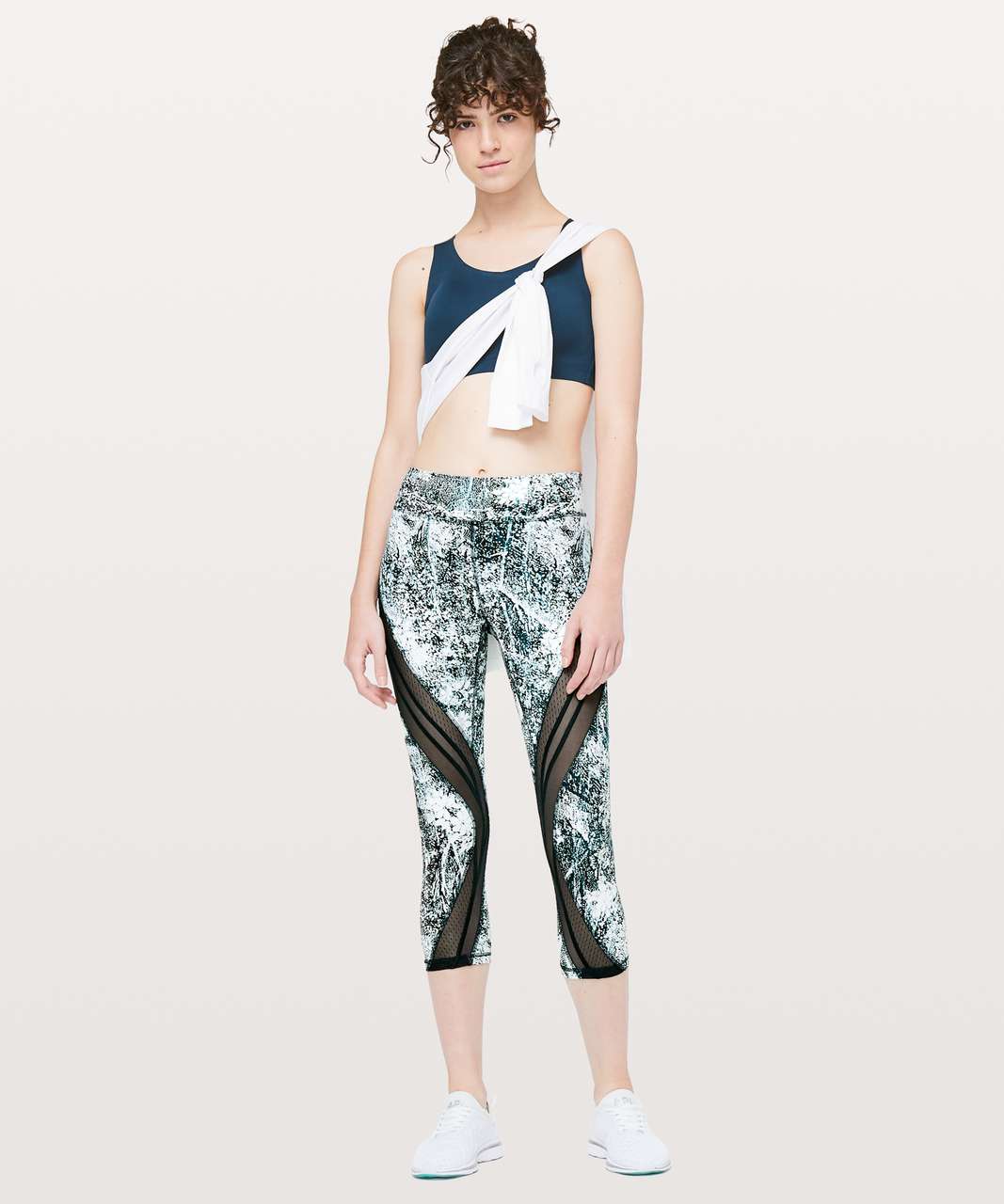 Lululemon Never Still Crop *21 Wildwood White Multi / Nocturnal