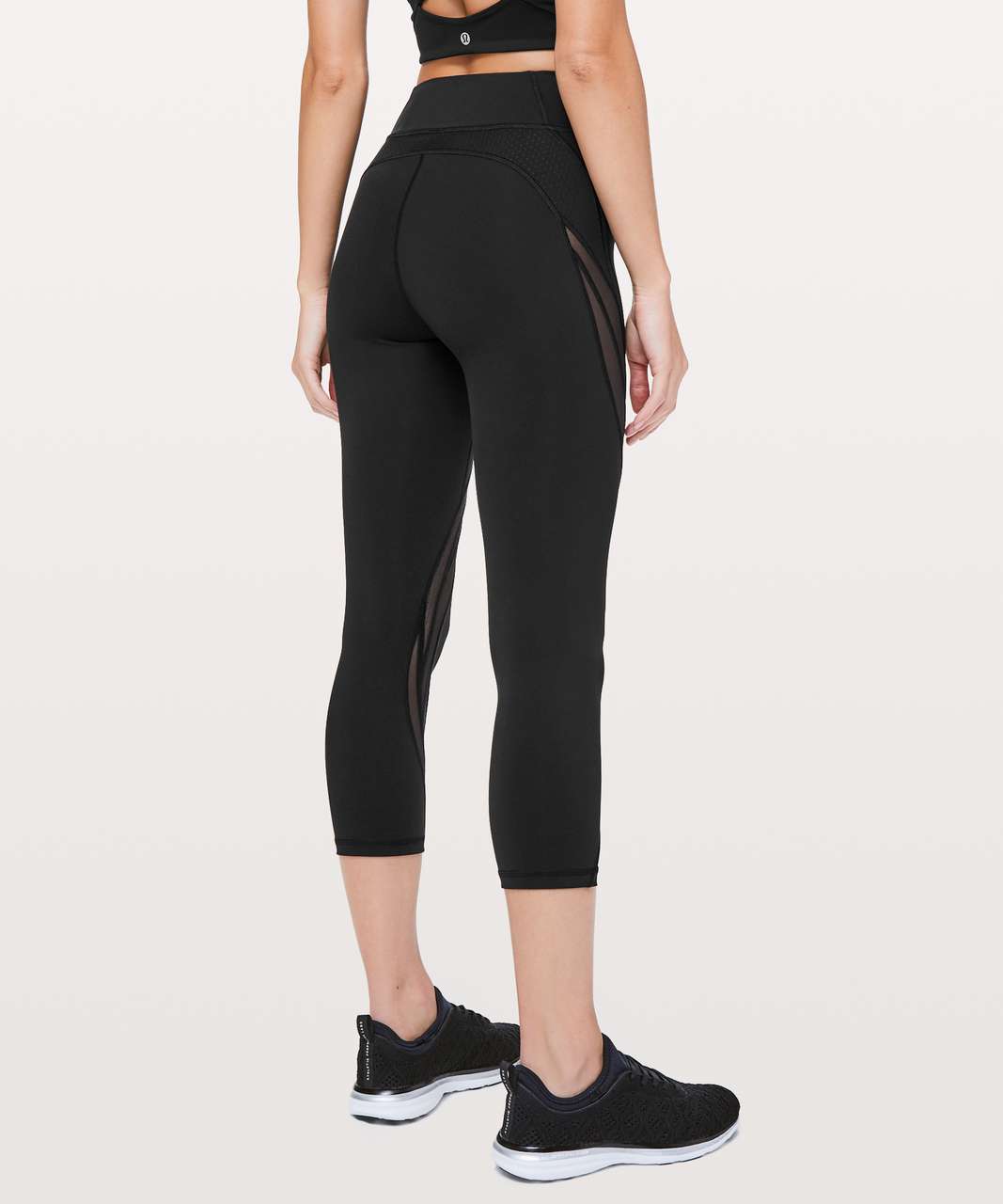 Lululemon Mix & Mesh Crop *21 - Black / Chirasu Black / Black - lulu  fanatics