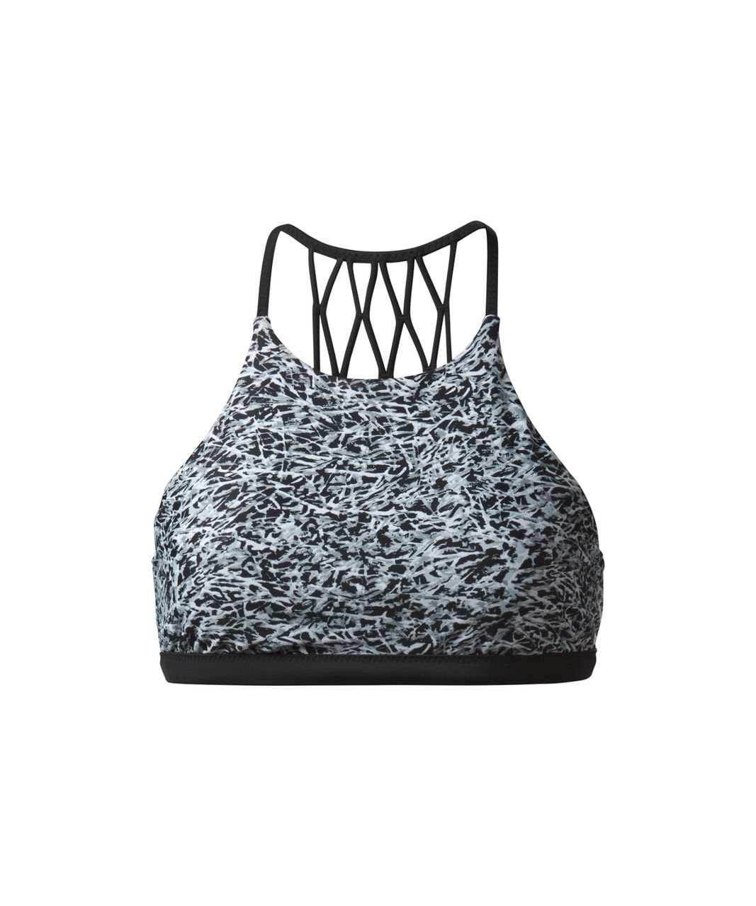 Lululemon Tidal Flow Net Top - Mini Ripple White Seal Grey / Black