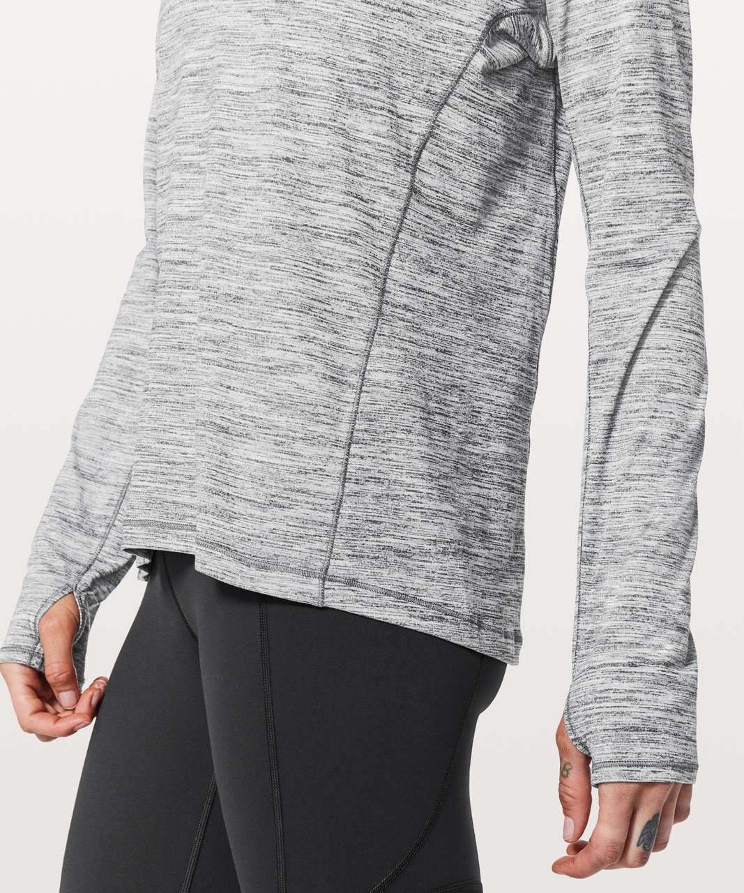 Lululemon Sweat Embrace Long Sleeve - Space Dye Camo Seal Grey Deep Coal