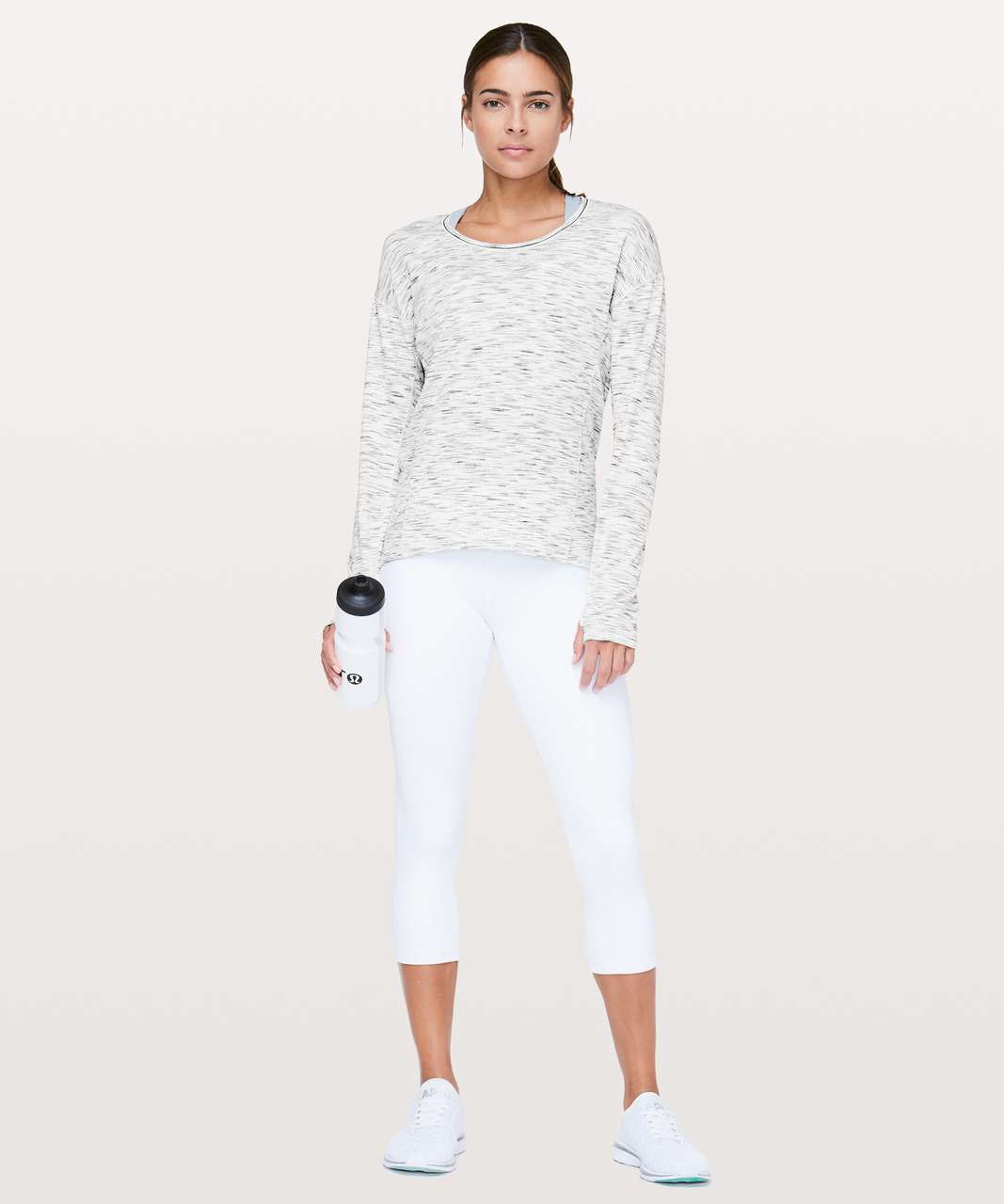 Lululemon Sweat Embrace Long Sleeve - Tiger Space Dye Black White