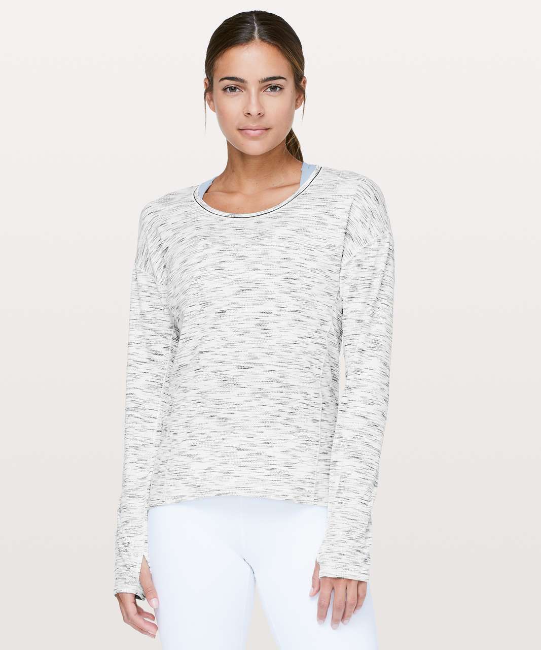 Lululemon Sweat Embrace Long Sleeve - Tiger Space Dye Black White