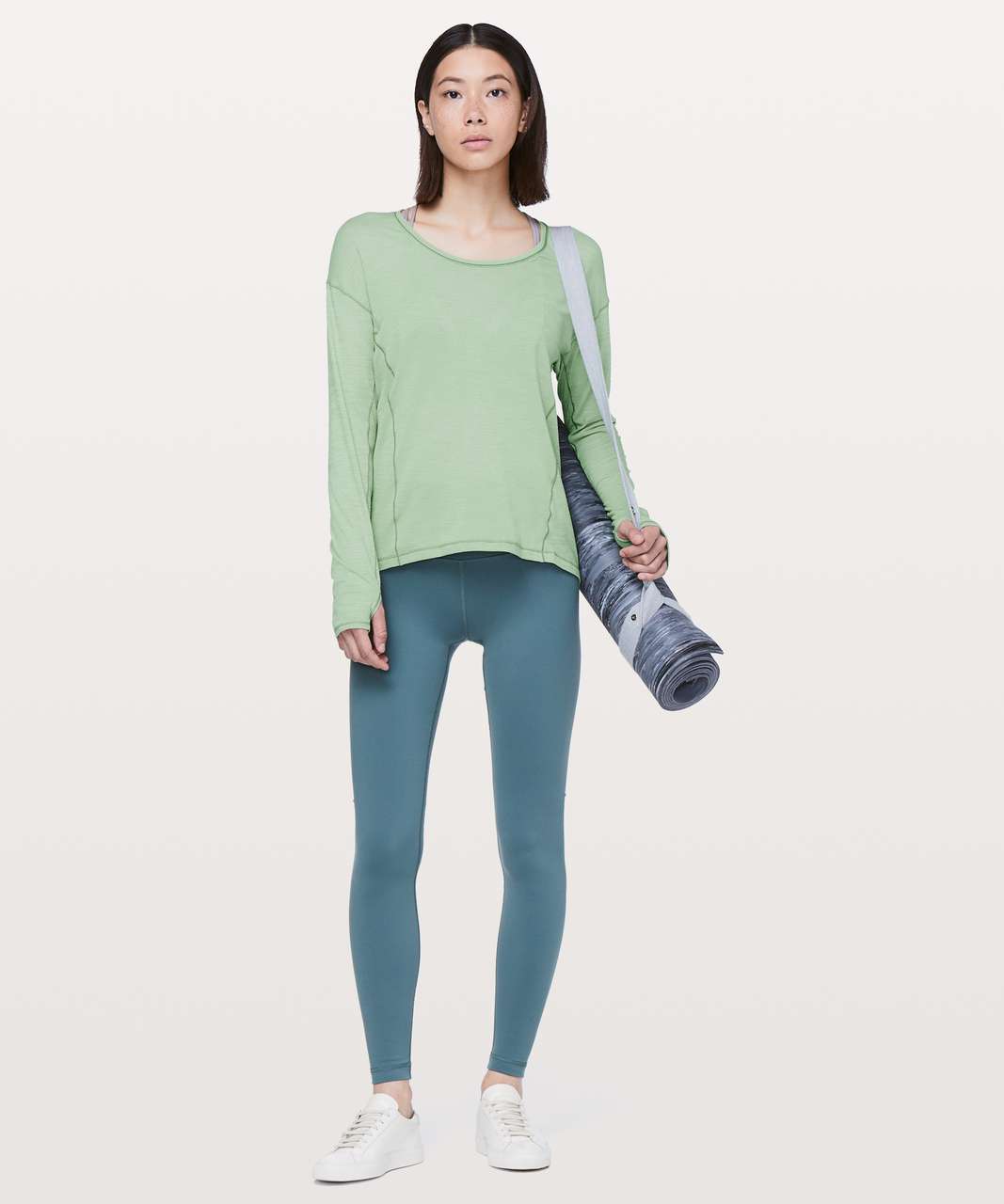 Lululemon Sweat Embrace Long Sleeve - Heathered Opal Green