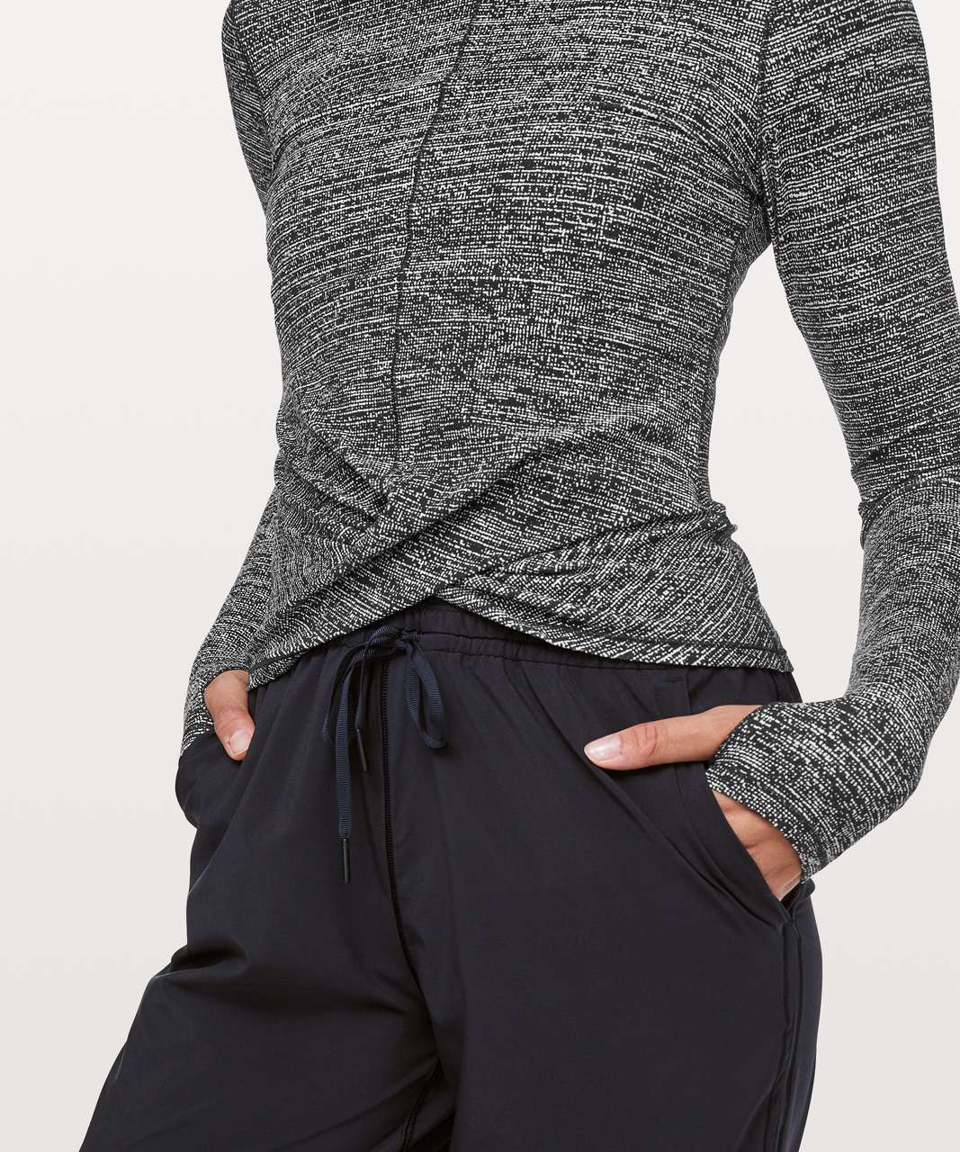 Lululemon Melodic Movement Long Sleeve - Twillines White Black