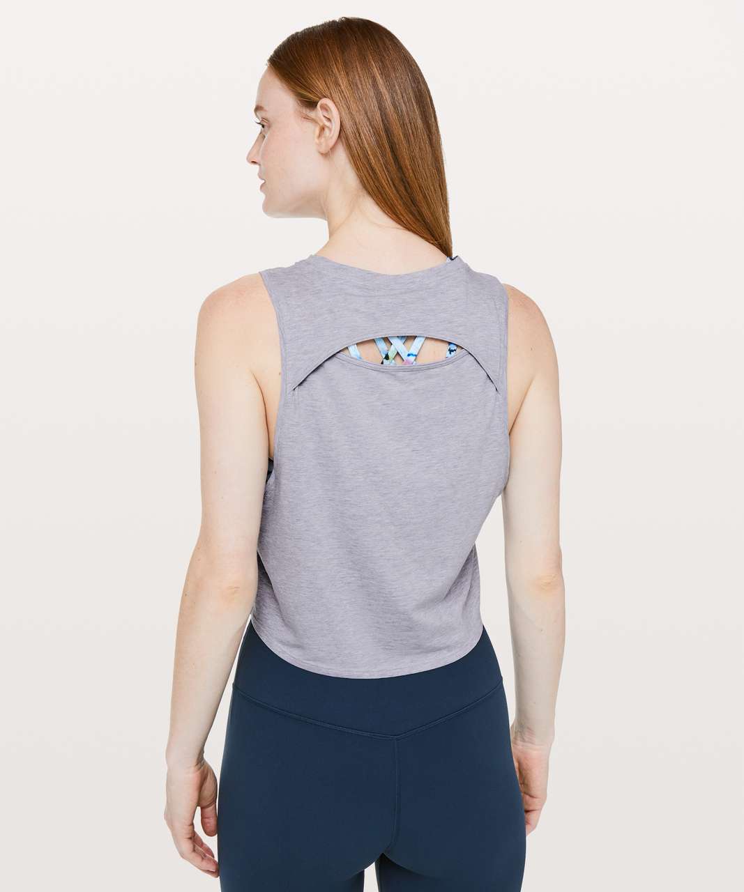 Lululemon Cut Back Crop Tank - Heathered Gris