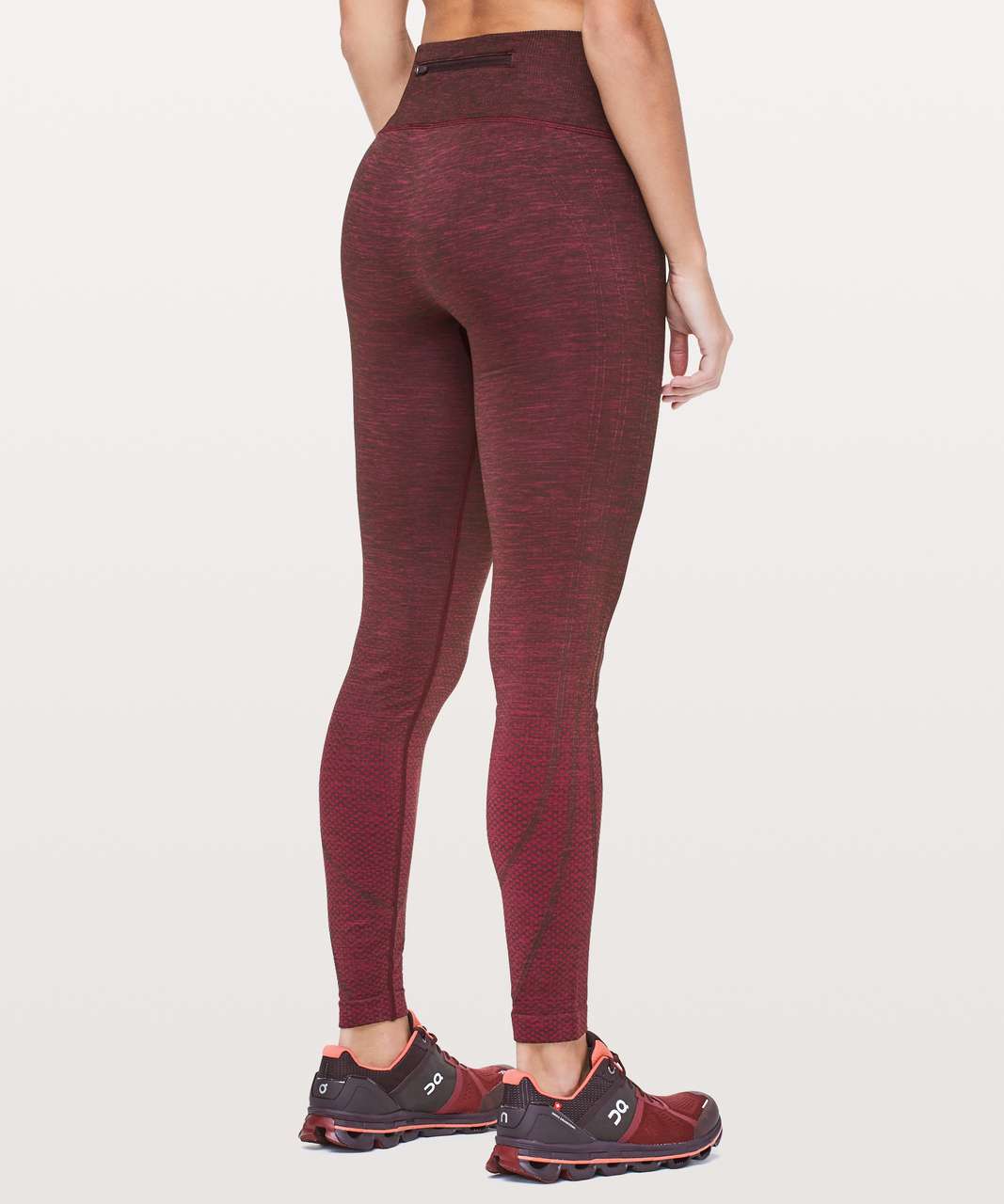 Base Pace High-Rise Running Tight 25, Red Merlot