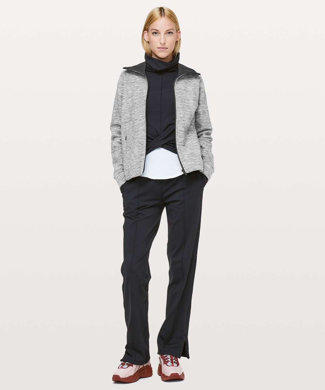 Lululemon Cozy Cuddle Up Jacket - Heathered Black / Black - lulu fanatics