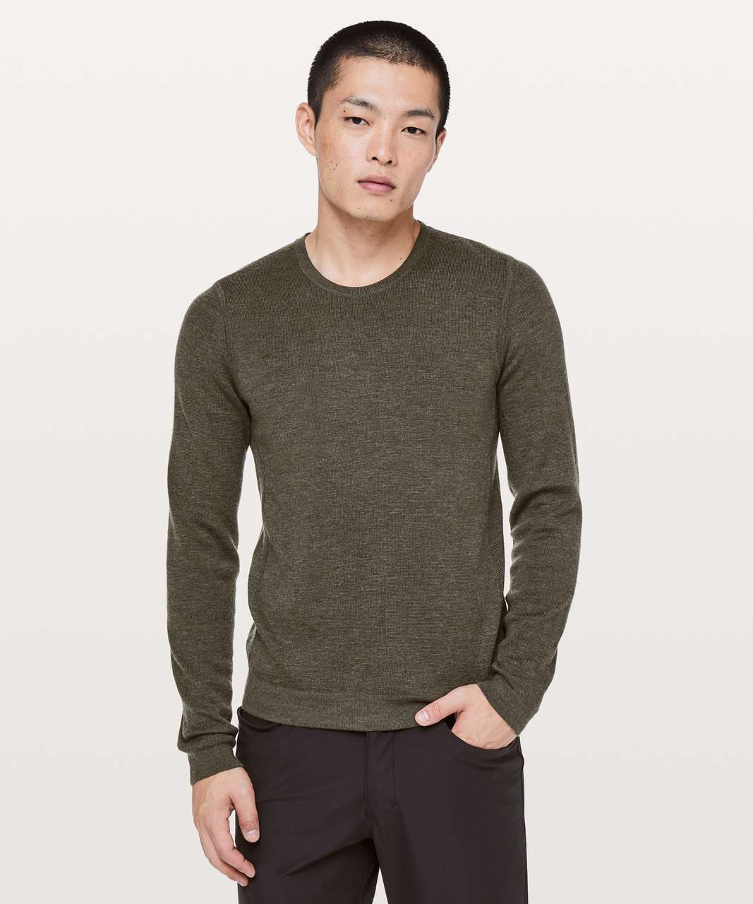 Lululemon Alpine Air Crew - Heathered Dark Olive (First Release) - lulu ...