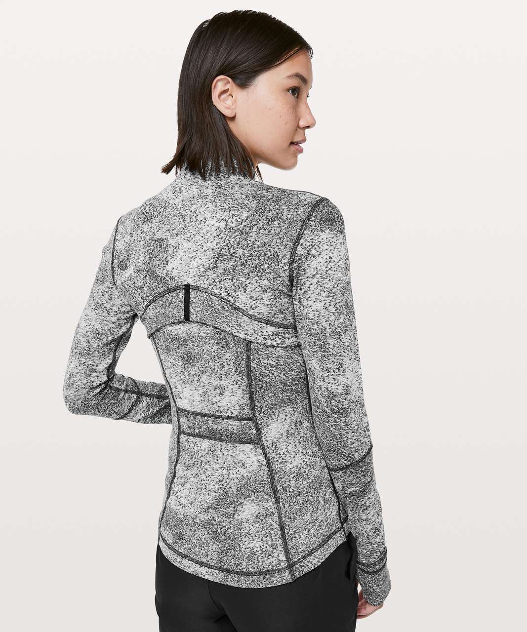 Lululemon Define Jacket - Luon Variegated Knit Black Heathered Black - lulu  fanatics