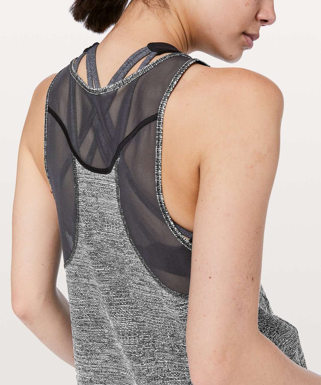 Lululemon Sculpt Tank II - Twillines White Black / Black