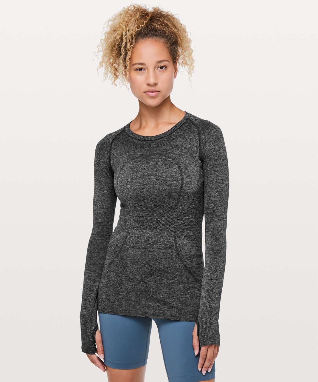 Lululemon Swiftly Tech Long Sleeve Crew - Black / Anchor