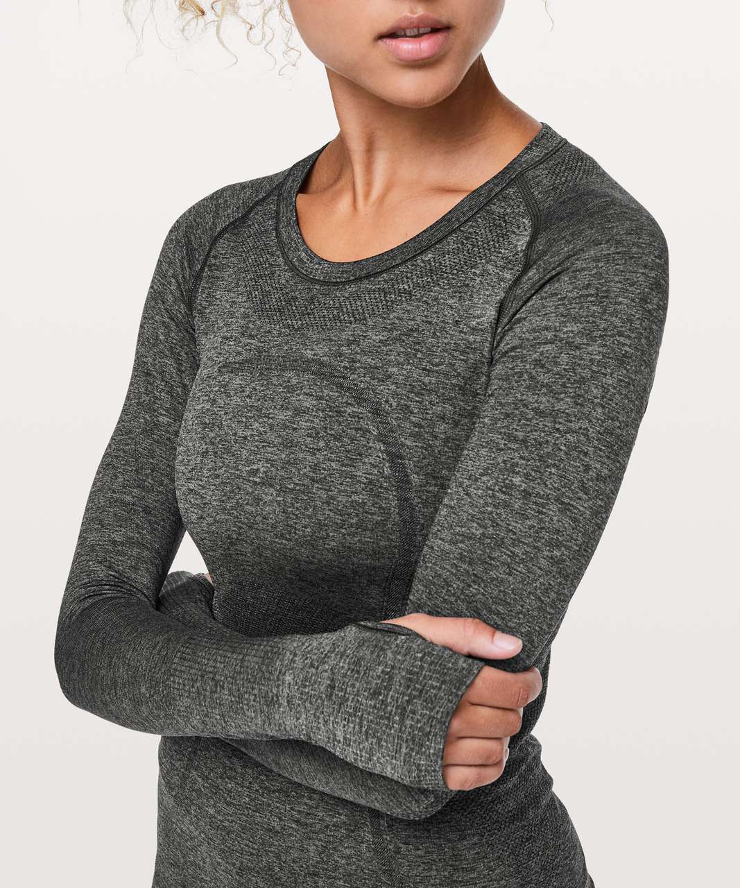 Lululemon Swiftly Tech Long Sleeve Crew - Black / Anchor