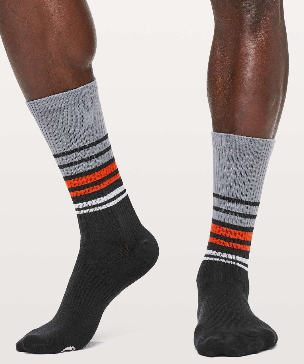 Lululemon City Trek Crew Sock - Black / Asphalt Grey / Solar Orange