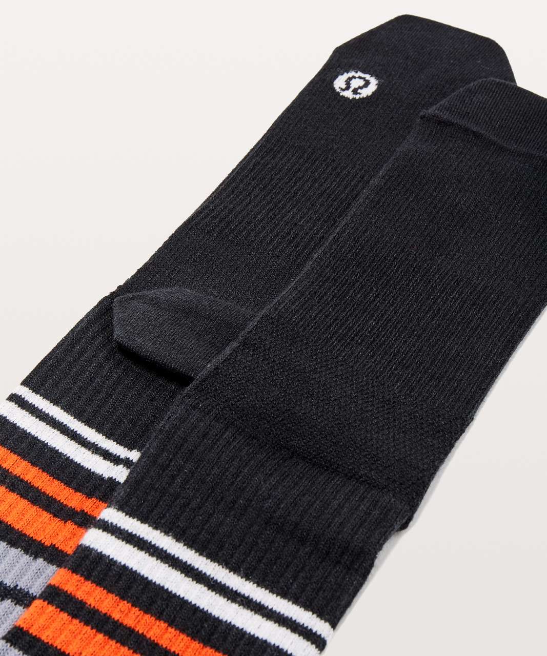 Lululemon City Trek Crew Sock - Black / Asphalt Grey / Solar Orange