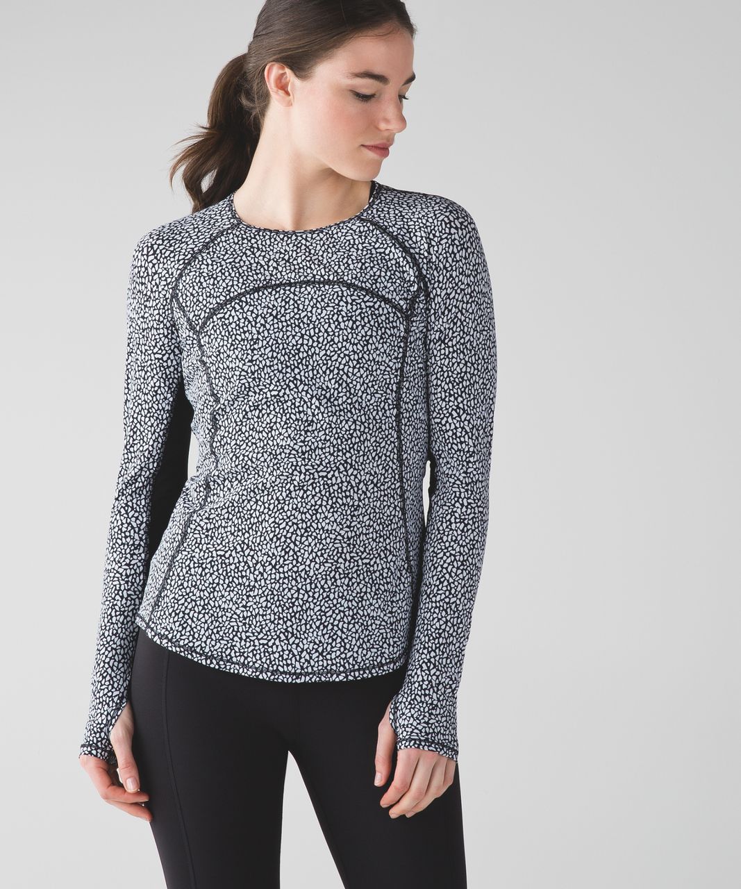 Lululemon Cover Me Long Sleeve - Miss Mosaic Black / Black