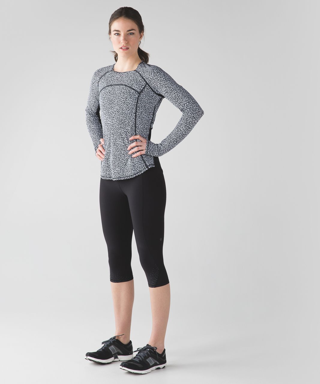 Lululemon Cover Me Long Sleeve - Miss Mosaic Black / Black