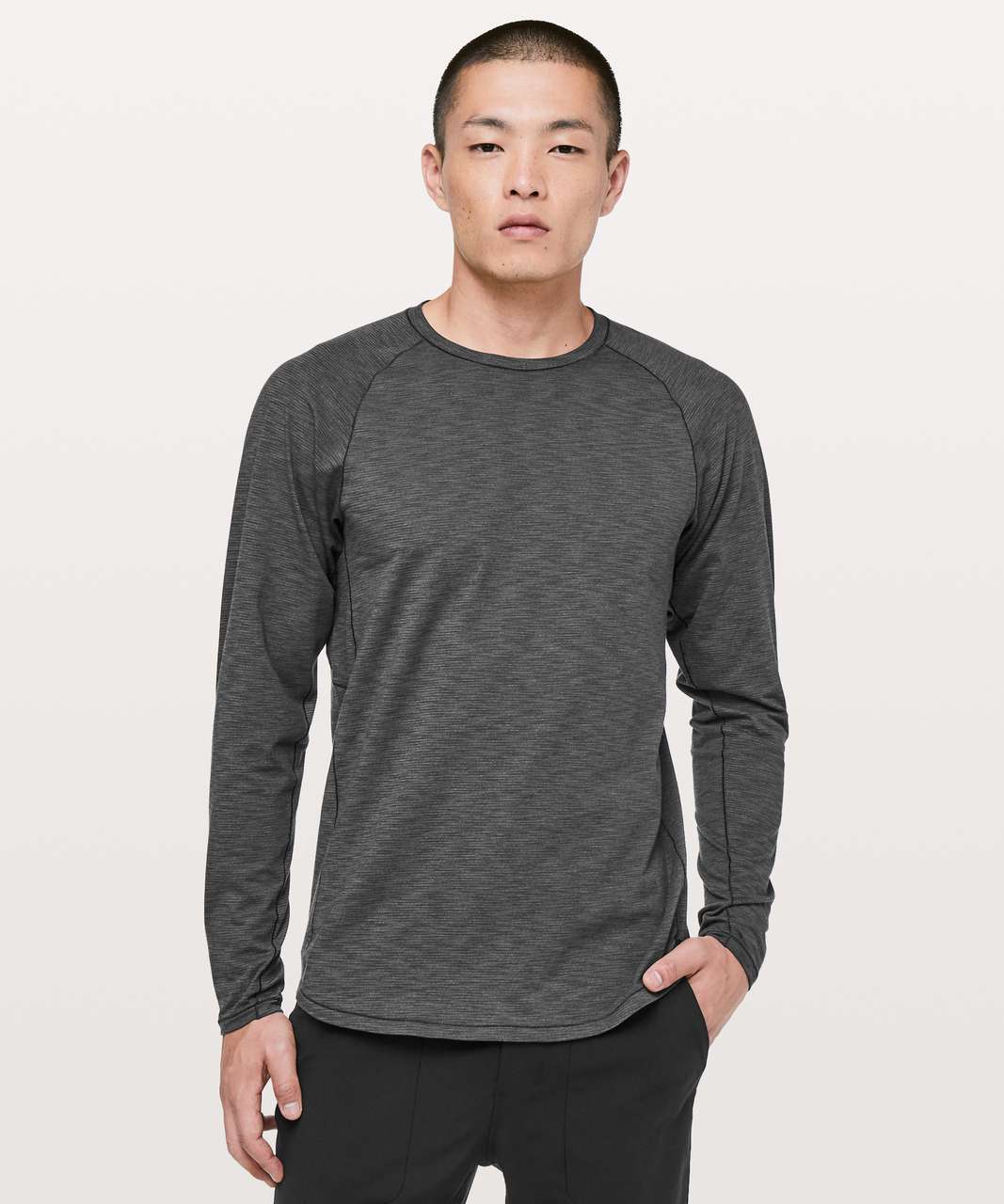 Lululemon Axiom Long Sleeve *lululemon lab - Grey Quartz / Black - lulu ...