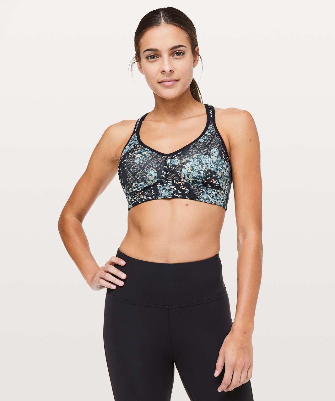 Lululemon Speed Up Bra - Assemblage Alpine White Multi / Black