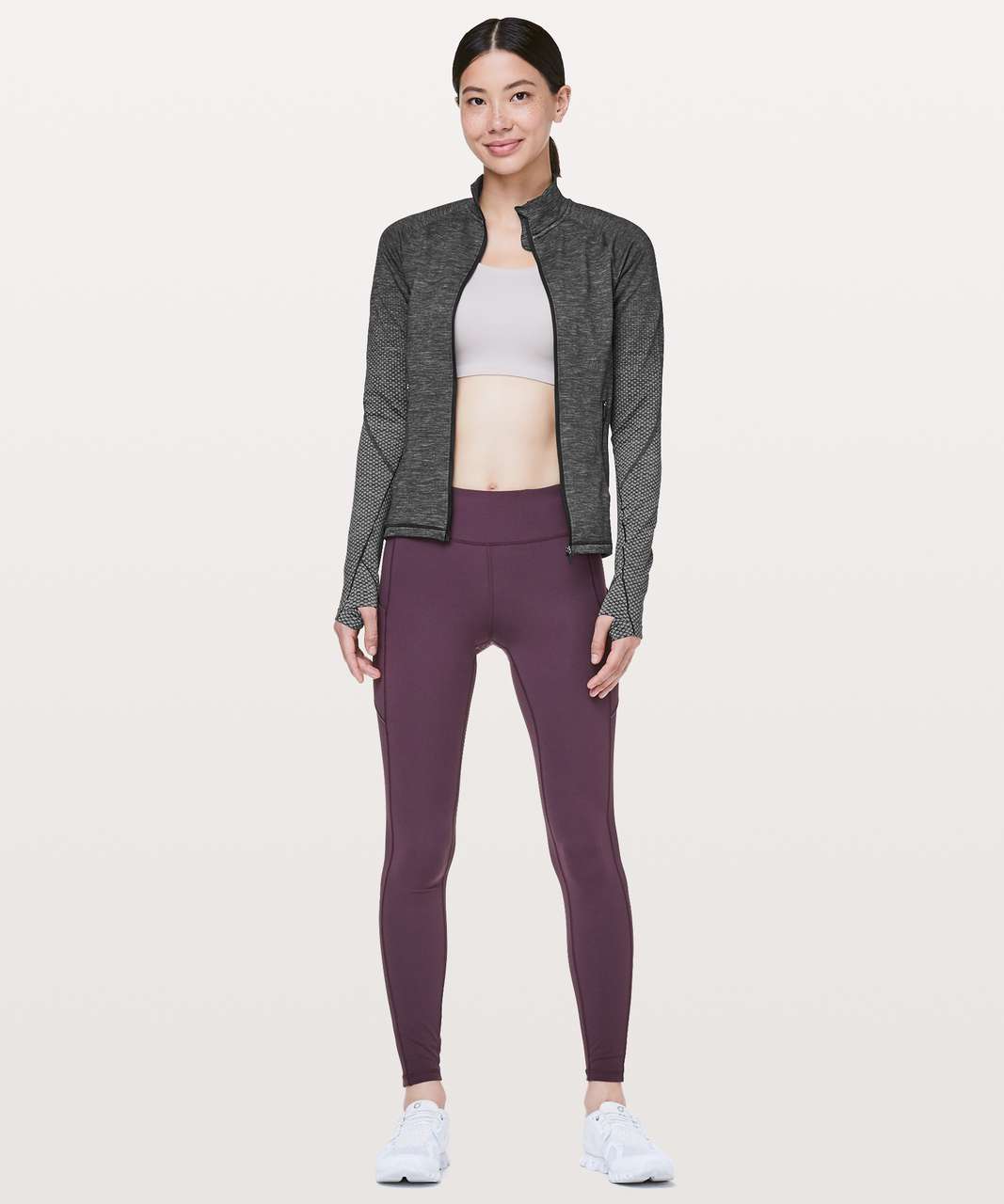 Lululemon Ready To Run Jacket *Evanescent - Lunar Rock / Black