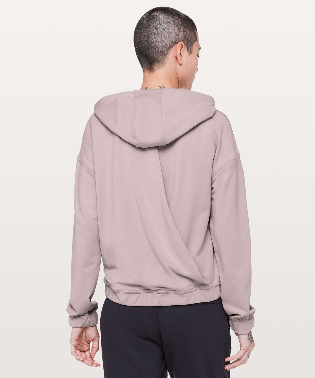 Lululemon Womens 6 Tuck & Gather Pullover Sweatshirt Knot Front Heathered  Coral