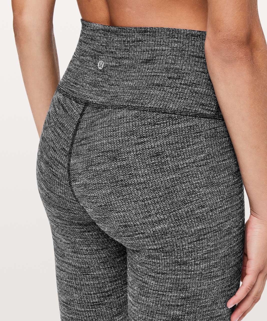 LULULEMON WUNDER UNDER HIGH-RISE 7/8 LUON VARIEGATED KNIT HEATHERED BLACK  10