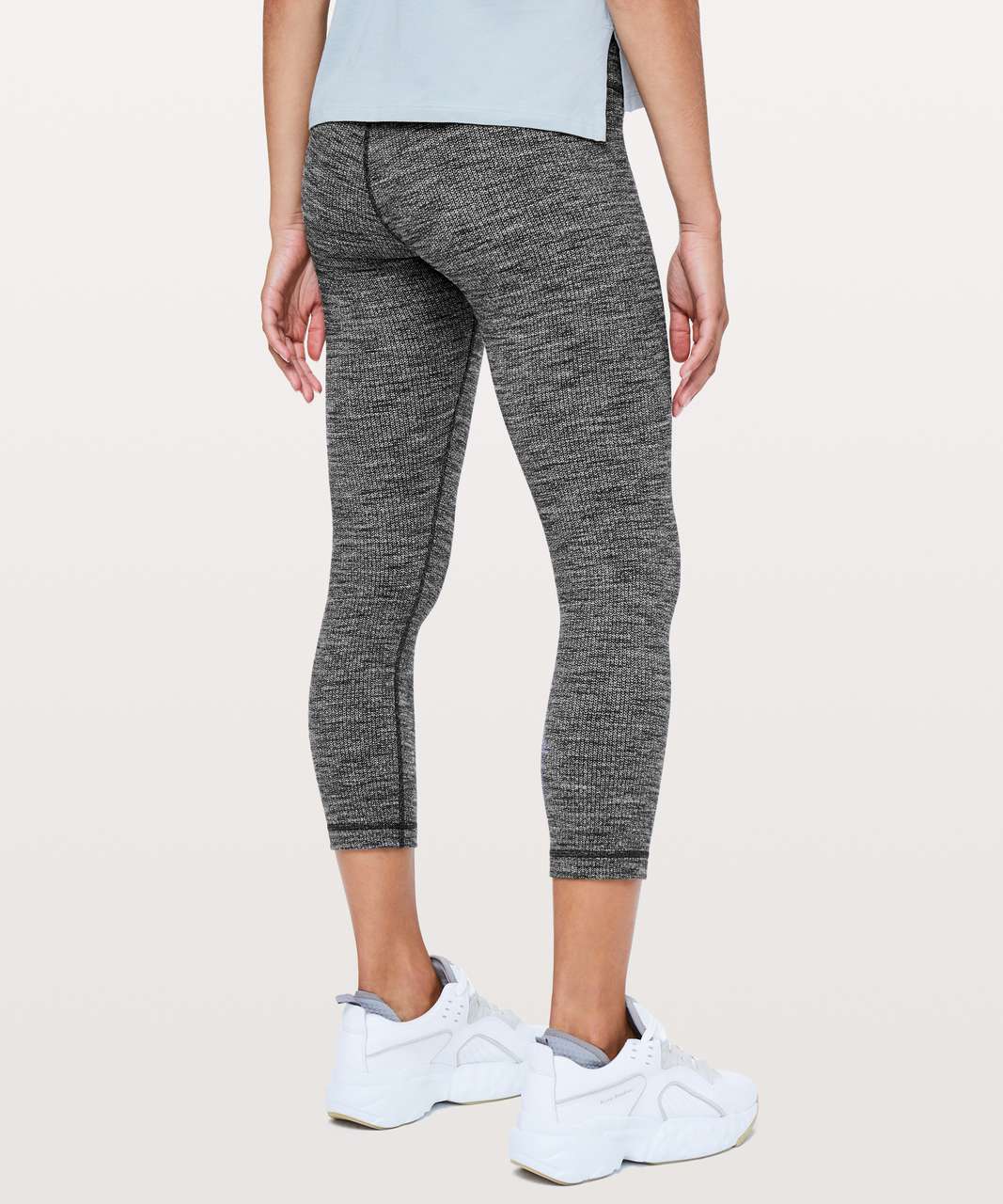 Lululemon Wunder Under Crop (Hi-Rise) *21" - Luon Variegated Knit Black Heathered Black