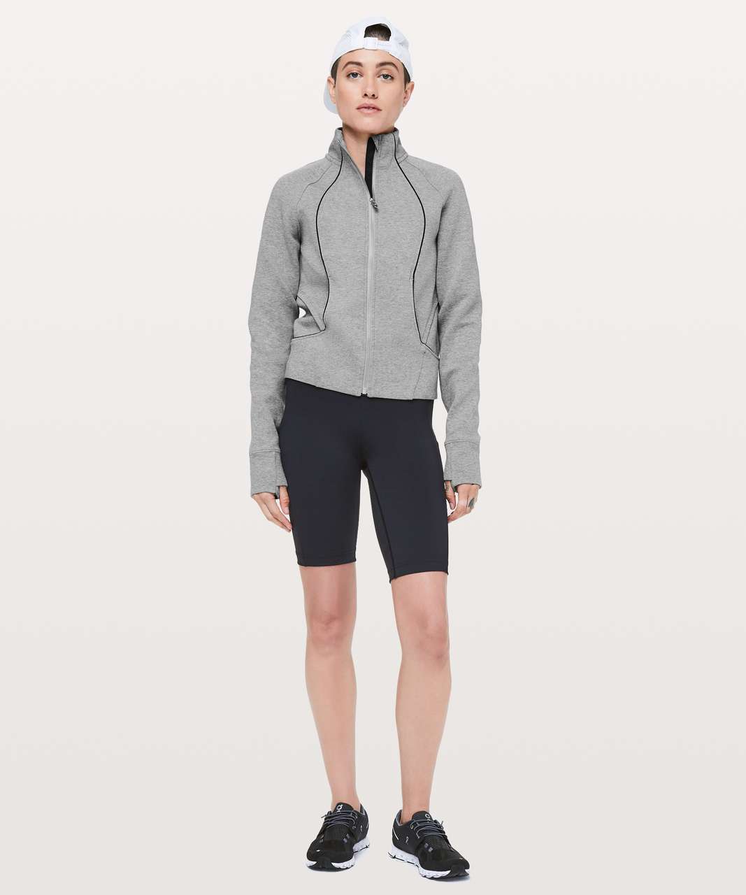 Lululemon Catch A Moment Zip Hoodie - Heathered Core Black - lulu fanatics